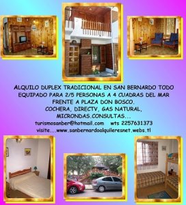 Alquilo dúplex tradicional en san Bernardo...! 4 cuadras del mar...!