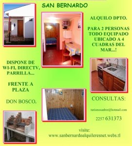 Alquilo dúplex tradicional en san Bernardo...! 4 cuadras del mar...!