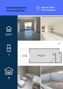 Hermoso Monoambiente con Balcon Terraza y Cochera. Super Luminoso